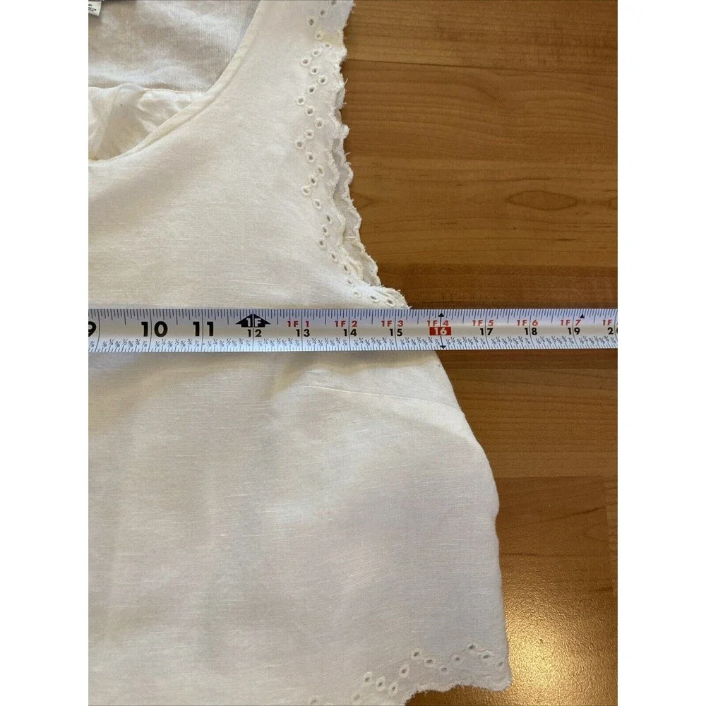 Madewell White Eyelet Overlay Open‎ Back Dress Size 6/S Sleeveless Beachy Boho